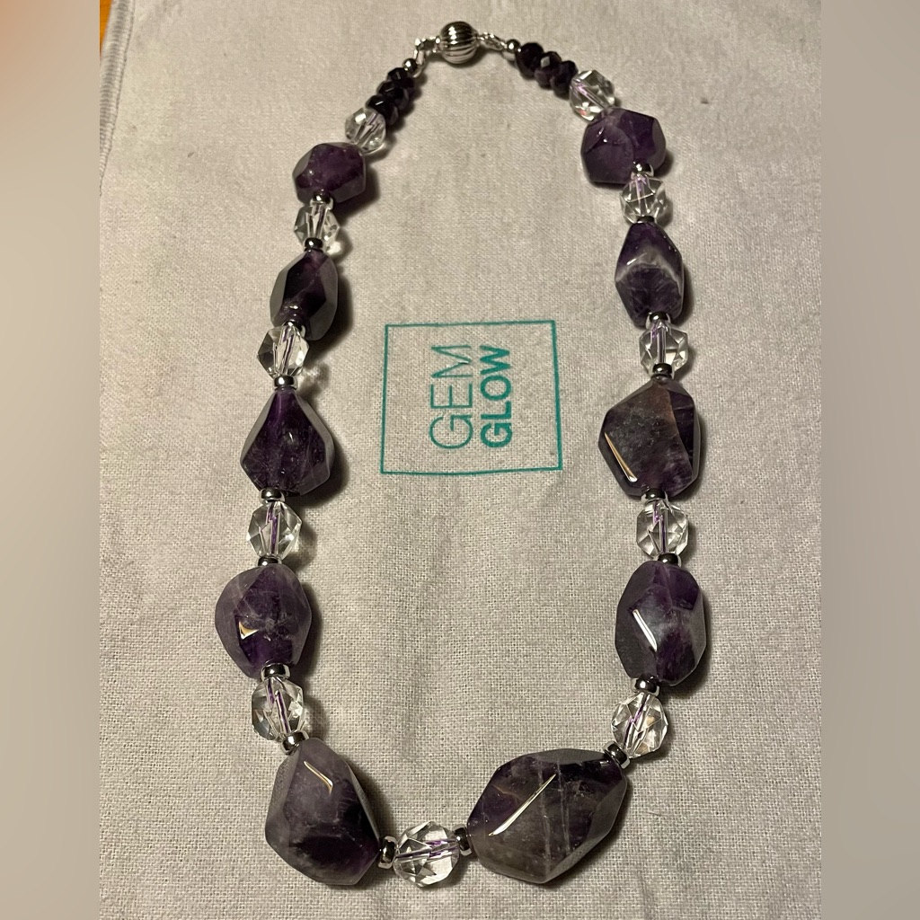 Bogo 1/2 Off: Colleen Lopez Sterling Silver Amethyst And Crystal Necklace Nwot